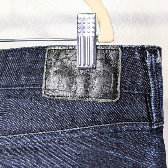 Guess Slim Straight Dark Blue Wash Denim Jeans - Picture 9 of 10